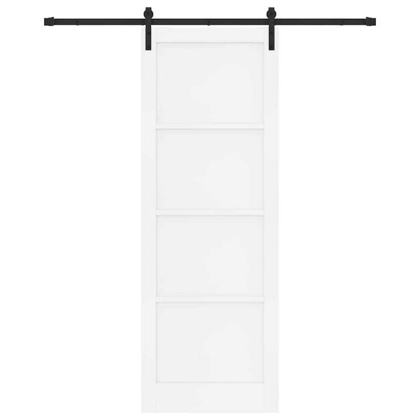 vidaXL Porte coulissante Blanc et Noir 83 x 232 cm Pin massif