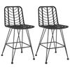 vidaXL Tabourets de bar lot de 2 Noir R&eacute;sine tress&eacute;e et acier
