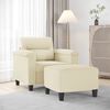 vidaXL Fauteuil avec repose-pied Cr&egrave;me 60 cm Similicuir