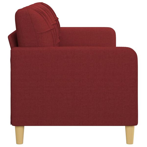 vidaXL Canap&eacute; &agrave; 3 places Rouge bordeaux 210 cm Tissu
