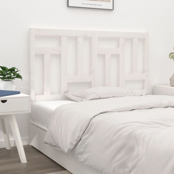vidaXL T&ecirc;te de lit Blanc 125,5x4x100 cm Bois massif de pin
