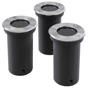 vidaXL 3 pcs Lampes encastrables au sol d'ext&eacute;rieur Rond