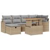 vidaXL Ensemble de canap&eacute; de jardin 7 pc Beige polyrotin