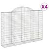 vidaXL Paniers &agrave; gabions arqu&eacute;s 4 pcs 200x30x140/160 cm Fer galvanis&eacute;