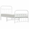 vidaXL Cadre de lit métal sans matelas avec pied de lit blanc 90x190cm