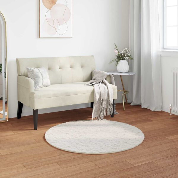 vidaXL Tapis en Fourrure Synth&eacute;tique de Lapin Olite Cr&egrave;me &Oslash; 100 cm