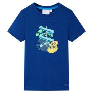 T-shirt pour enfants bleu fonc&eacute; 128