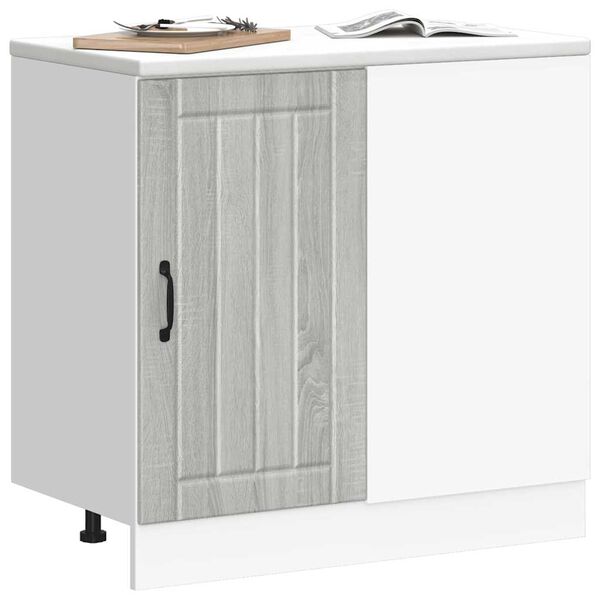 vidaXL Meuble bas de cuisine Lucca sonoma gris bois d'ing&eacute;nierie