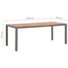 vidaXL Table de jardin Gris 190x90x75cm R&eacute;sine tress&eacute;e et acacia
