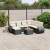 vidaXL Salon de jardin 8 pcs avec coussins noir r&eacute;sine tress&eacute;e