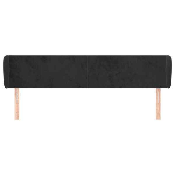 vidaXL T&ecirc;te de lit avec oreilles Noir 203x23x78/88 cm Velours