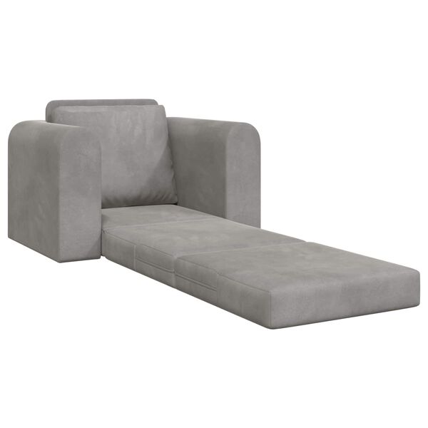 vidaXL Canap&eacute;-Lit Gris clair 98 x 71 x 83 cm Velours