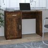 vidaXL Bureau avec tiroir et armoire Ch&ecirc;ne fum&eacute; 100x40x73 cm