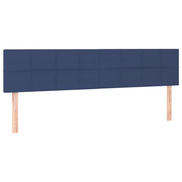 vidaXL T&ecirc;te de lit &agrave; LED Bleu 160x5x78/88 cm Tissu
