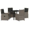 vidaXL Ensemble de salle &agrave; manger pour jardin 5 pcs Gris polyrotin