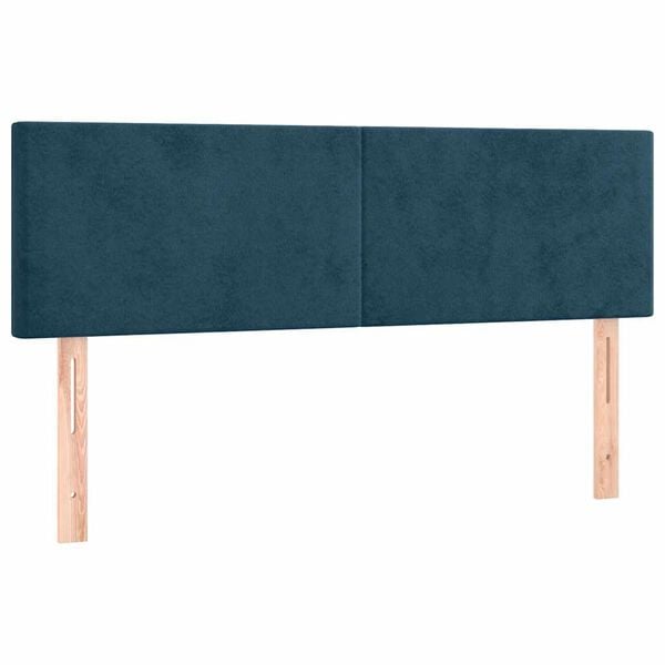 vidaXL T&ecirc;tes de lit 2 pcs Bleu fonc&eacute; 72x5x78/88 cm Velours