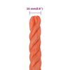 vidaXL Corde de travail Orange 16 mm 25 m Polypropyl&egrave;ne