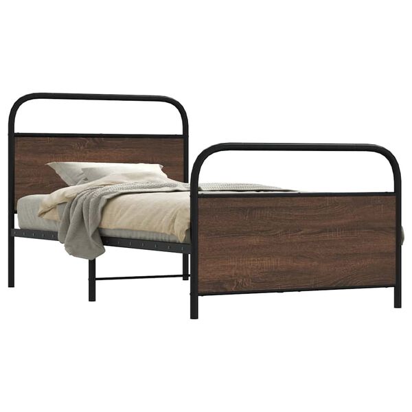 vidaXL Cadre de lit sans matelas 100x190 cm ch&ecirc;ne marron