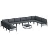 vidaXL Ensemble de canap&eacute; de jardin 11 pc Noir Acier