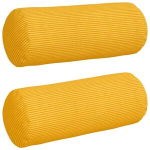 vidaXL Coussins d'accent 2 pcs Jaune clair &Oslash; 15 x 40 cm