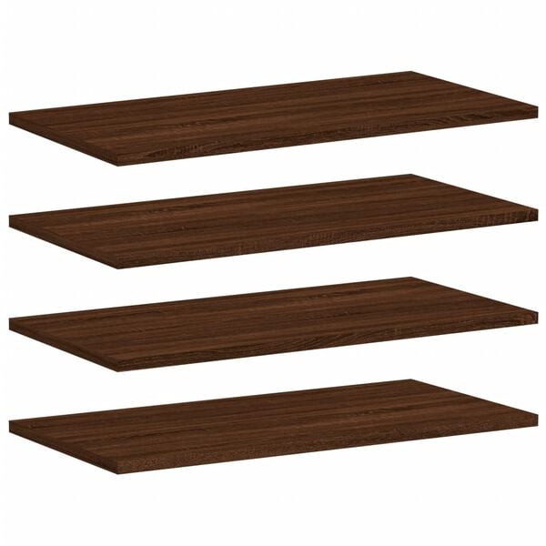 vidaXL &Eacute;tag&egrave;res murales 4 pcs ch&ecirc;ne marron 60x30x1,5cm bois ing&eacute;nierie