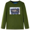 T-shirt enfants &agrave; manches longues kaki fonc&eacute; 104