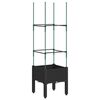 vidaXL Jardini&egrave;re avec treillis noir 40x40x142,5 cm PP
