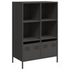 vidaXL Buffet haut noir 68x39x103,5 cm acier