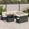 vidaXL Ensemble de canapé de jardin 9 pcs Noir Poly rotin