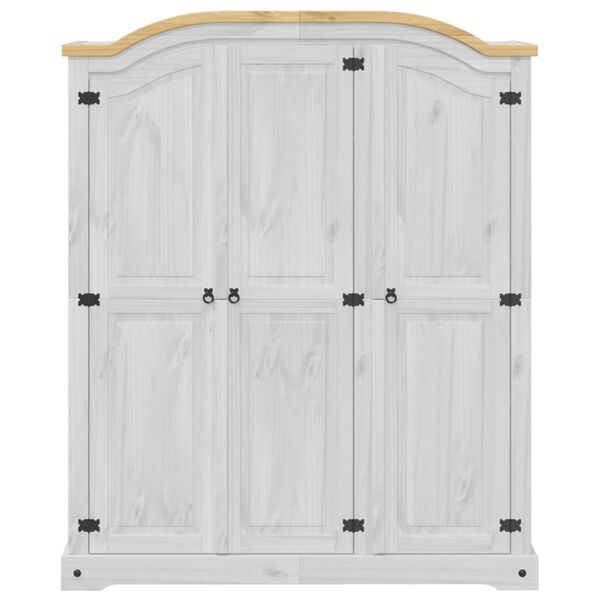 vidaXL Garde-robe Corona blanc 151,5x52x186 cm bois de pin massif