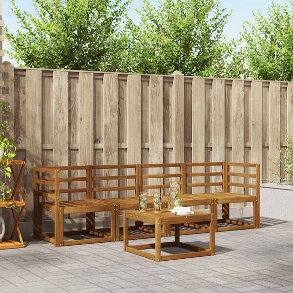 vidaXL Ensemble de canap&eacute;s d'ext&eacute;rieur 5 pcs Naturel