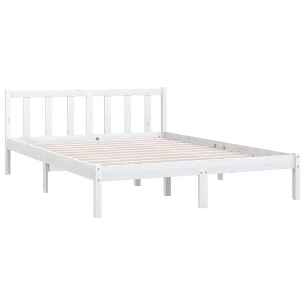vidaXL Cadre de lit sans matelas blanc bois massif 160x200 cm
