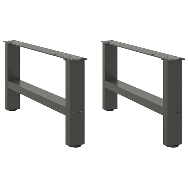 vidaXL Pieds de table basse Anthracite 2 pi&egrave;ces 60 x (30-31) cm Acier