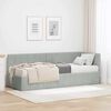 vidaXL Cadre de lit d'angle avec matelas 2 pcs Gris clair Velours