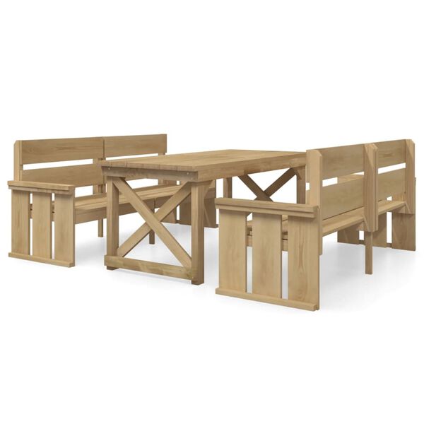 vidaXL Ensemble &agrave; manger de jardin 3 pcs Bois de pin impr&eacute;gn&eacute;
