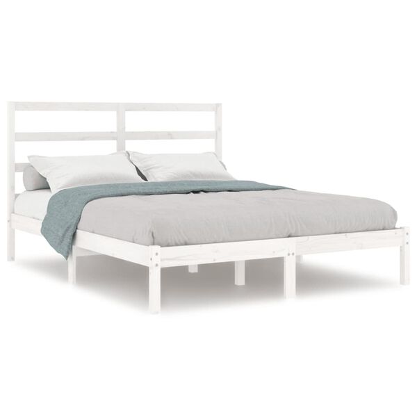 vidaXL Cadre de lit sans matelas blanc 120x200 cm bois de pin massif