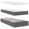 vidaXL Cadre de lit ottoman avec matelas gris foncé 200x200 cm velours