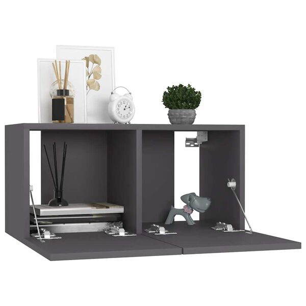 vidaXL Ensemble de meubles TV 7 pcs Gris Bois d&rsquo;ing&eacute;nierie