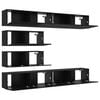 vidaXL Ensemble meuble TV 4 pcs Ch&ecirc;ne noir Bois d'ing&eacute;nierie