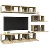 vidaXL Ensemble de meuble TV 6 pcs Ch&ecirc;ne sonoma Bois d'ing&eacute;nierie