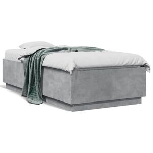 vidaXL Cadre de lit sans matelas gris b&eacute;ton 75x190 cm