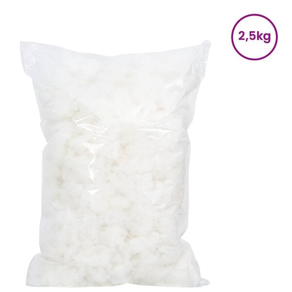 vidaXL Remplissage en Fibre Blanc 2,5 kg Polyester
