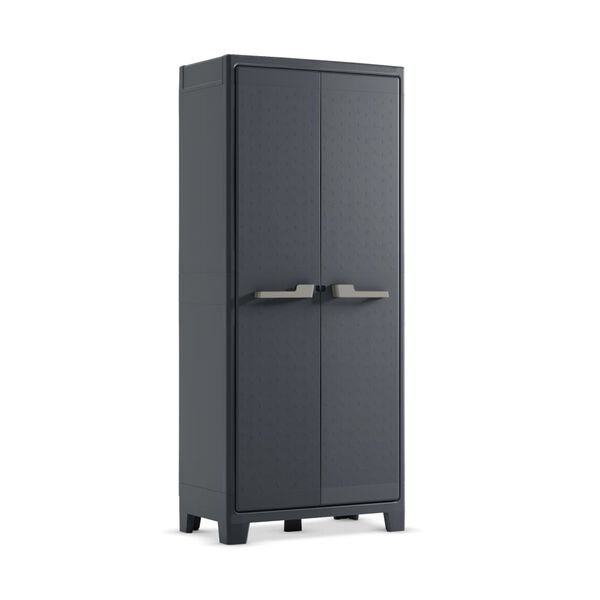 Keter Armoire de rangement avec étagères Moby Gris graphite 182 cm