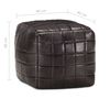 vidaXL Pouf 40 x 40 x 40 cm Noir Cuir v&eacute;ritable de ch&egrave;vre