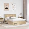 vidaXL Cadre de lit Ch&ecirc;ne Sonoma 140 x 190 cm Bois d'ing&eacute;nierie