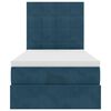 vidaXL Cadre de lit ottoman avec matelas bleu fonc&eacute; 80x200 cm velours