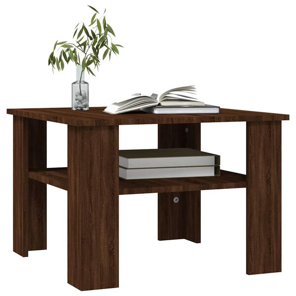 vidaXL Table basse Ch&ecirc;ne marron 60x60x42 cm Bois d'ing&eacute;nierie