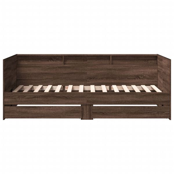 vidaXL Lit de jour avec tiroirs sans matelas chêne marron 90x200 cm
