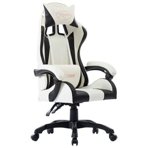 vidaXL Fauteuil de jeux vidéo Blanc Similicuir