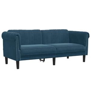 vidaXL Canap&eacute; &agrave; 2 places bleu velours